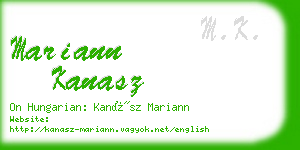 mariann kanasz business card